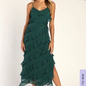 Green Ruffled Lulus Dress